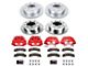 PowerStop Z36 Extreme Truck and Tow 8-Lug Brake Rotor, Pad and Caliper Kit; Front and Rear (2011 Silverado 3500 HD DRW)