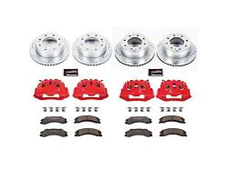 PowerStop Z36 Extreme Truck and Tow 8-Lug Brake Rotor, Pad and Caliper Kit; Front and Rear (2011 Silverado 3500 HD SRW)