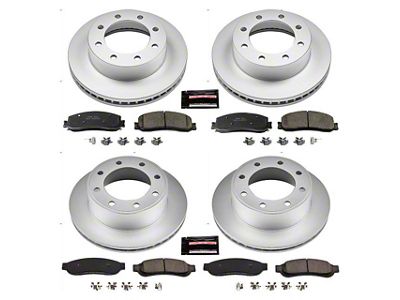 PowerStop Z17 Evolution Plus 8-Lug Brake Rotor and Pad Kit; Front and Rear (2012 4WD F-250 Super Duty)