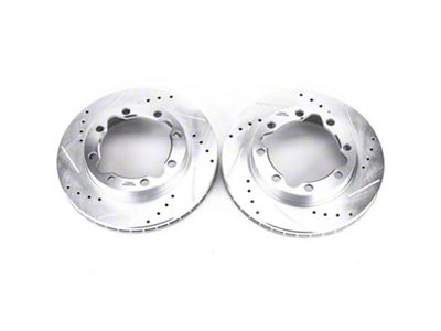 PowerStop Evolution Cross-Drilled and Slotted 8-Lug Rotors; Front Pair (94-96 4WD RAM 2500 w/ 4,500 lb. Front Axle)