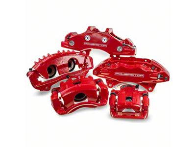 PowerStop Performance Front Brake Calipers; Red (94-96 4WD RAM 2500 w/ 4,500 lb. Front Axle)