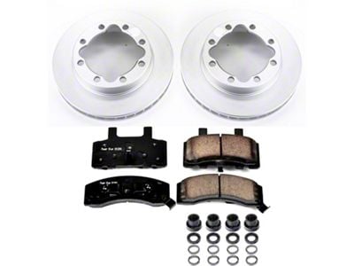 PowerStop Z17 Evolution Plus 8-Lug Brake Rotor and Pad Kit; Front (94-96 4WD RAM 2500 w/ 3,500 lb. Front Axle)