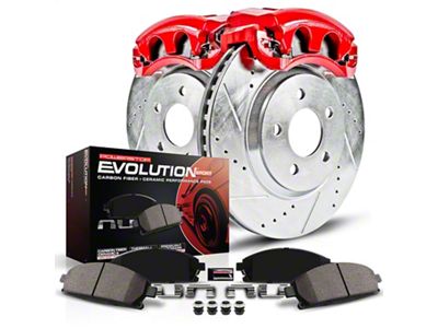 PowerStop Z23 Evolution Sport 8-Lug Brake Rotor, Pad and Caliper Kit; Front (94-96 4WD RAM 2500 w/ 3,500 lb. Front Axle)