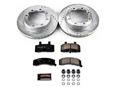 PowerStop Z23 Evolution Sport 8-Lug Brake Rotor and Pad Kit; Front (94-96 4WD RAM 2500 w/ 3,500 lb. Front Axle)