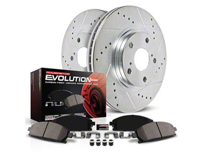 PowerStop Z23 Evolution Sport 8-Lug Brake Rotor and Pad Kit; Front (94-96 4WD RAM 2500 w/ 4,500 lb. Front Axle)