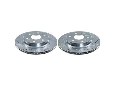 PowerStop Evolution Cross-Drilled and Slotted 6-Lug Rotors; Rear Pair (23-25 Canyon)