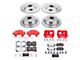 PowerStop Z36 Extreme Truck and Tow 6-Lug Brake Rotor, Pad and Caliper Kit; Front and Rear (15-20 Canyon)