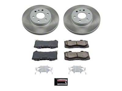 PowerStop Semi-Coated 6-Lug Brake Rotor and Pad Kit; Front (15-20 Colorado)