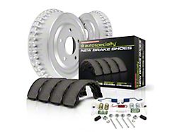 PowerStop OE Replacement 6-Lug Brake Drum and Pad Kit; Rear (00-02 Dakota w/ 11-Inch Rear Drum Brakes)