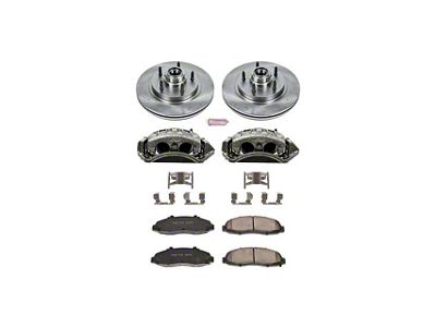 PowerStop OE Replacement 5-Lug Brake Rotor, Pad and Caliper Kit; Front (97-Early 00 2WD F-150 w/ Rear Wheel ABS & Drum Brakes)