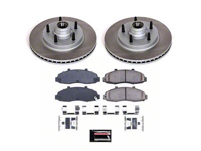 PowerStop Semi-Coated 5-Lug Brake Rotor and Pad Kit; Front (97-Early 00 2WD F-150 w/ 4-Wheel ABS, Excluding Lightning)