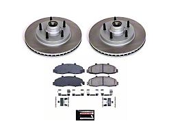 PowerStop Semi-Coated 5-Lug Brake Rotor and Pad Kit; Front (97-Early 00 2WD F-150 w/ Rear Wheel ABS)