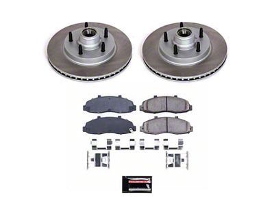 PowerStop Semi-Coated 5-Lug Brake Rotor and Pad Kit; Front (97-03 4WD F-150)