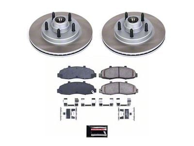 PowerStop Semi-Coated 5-Lug Brake Rotor and Pad Kit; Front (Late 00-03 2WD F-150, Excluding Lightning)