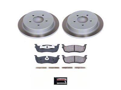 PowerStop Semi-Coated 5-Lug Brake Rotor and Pad Kit; Rear (99-Early 00 F-150 w/ Rear Disc Brakes, Excluding Lightning)