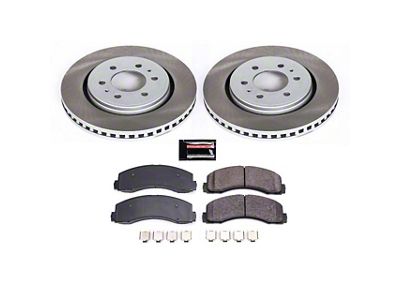 PowerStop Semi-Coated 6-Lug Brake Rotor and Pad Kit; Front (10-20 F-150)