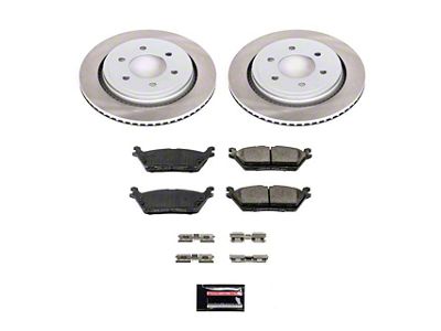 PowerStop Semi-Coated 6-Lug Brake Rotor and Pad Kit; Rear (15-17 F-150 w/ Electric Parking Brake)