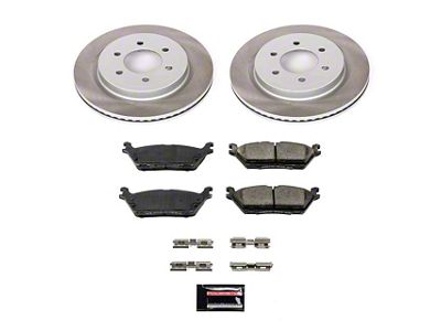 PowerStop Semi-Coated 6-Lug Brake Rotor and Pad Kit; Rear (18-20 F-150 w/ Electric Parking Brake)