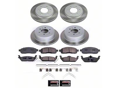 PowerStop Semi-Coated 6-Lug Brake Rotor and Pad Kit; Front and Rear (04-08 4WD F-150)