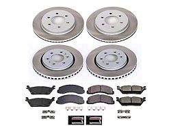 PowerStop Semi-Coated 6-Lug Brake Rotor and Pad Kit; Front and Rear (18-20 F-150 w/ Electric Parking Brake)