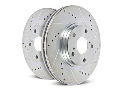 PowerStop Evolution Cross-Drilled and Slotted 8-Lug Rotors; Rear Pair (99-04 F-250 Super Duty)