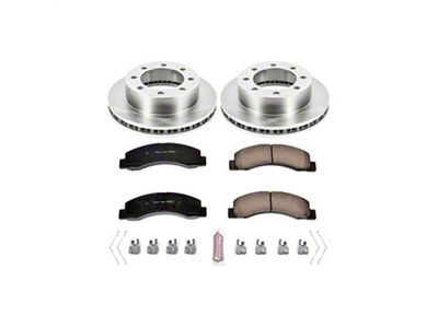 PowerStop OE Replacement 8-Lug Brake Rotor and Pad Kit; Front (Early 1999 4WD F-250 Super Duty)