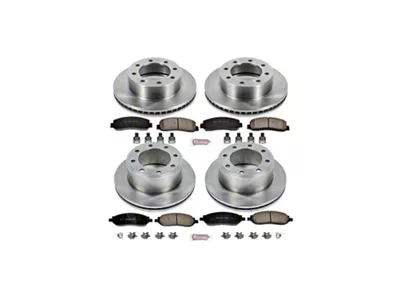 PowerStop OE Replacement 8-Lug Brake Rotor and Pad Kit; Front and Rear (05-Early 07 4WD F-250 Super Duty)