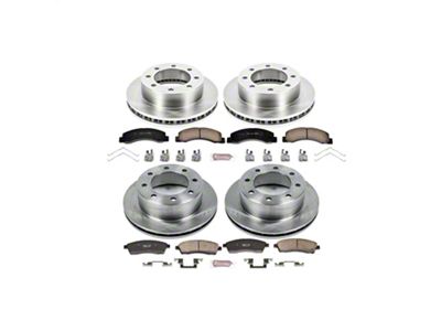 PowerStop OE Replacement 8-Lug Brake Rotor and Pad Kit; Front and Rear (Early 1999 4WD F-250 Super Duty)