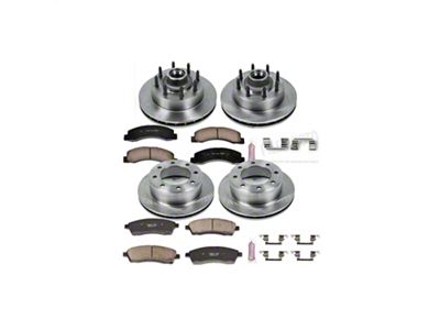 PowerStop OE Replacement 8-Lug Brake Rotor and Pad Kit; Front and Rear (99-02 2WD F-250 Super Duty w/ 4-Wheel ABS)