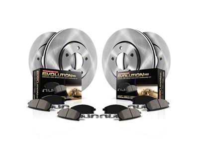 PowerStop OE Replacement 8-Lug Brake Rotor and Pad Kit; Front and Rear (Late 99-04 4WD F-250 Super Duty)