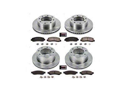 PowerStop OE Replacement 8-Lug Brake Rotor and Pad Kit; Front and Rear (Late 07-08 4WD F-250 Super Duty)