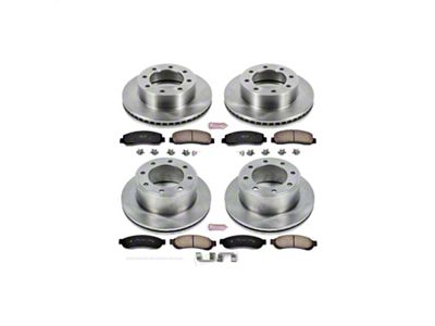 PowerStop OE Replacement 8-Lug Brake Rotor and Pad Kit; Front and Rear (09-Early 10 4WD F-250 Super Duty)