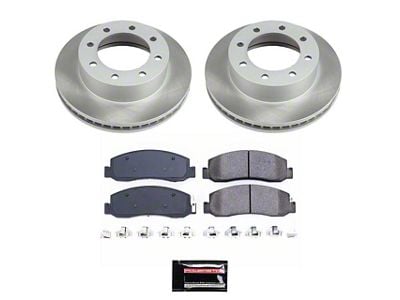 PowerStop Semi-Coated 8-Lug Brake Rotor and Pad Kit; Front (09-11 4WD F-250 Super Duty)