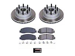 PowerStop Semi-Coated 8-Lug Brake Rotor and Pad Kit; Front (09-11 2WD F-250 Super Duty)