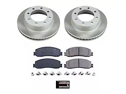 PowerStop Semi-Coated 8-Lug Brake Rotor and Pad Kit; Front (2012 4WD F-250 Super Duty)