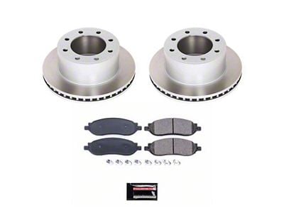 PowerStop Semi-Coated 8-Lug Brake Rotor and Pad Kit; Rear (05-Early 07 F-250 Super Duty)