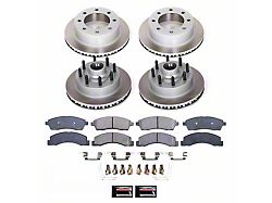 PowerStop Semi-Coated 8-Lug Brake Rotor and Pad Kit; Front and Rear (99-02 2WD F-250 Super Duty w/ 4-Wheel ABS)