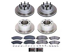 PowerStop Semi-Coated 8-Lug Brake Rotor and Pad Kit; Front and Rear (Late 10-11 2WD F-250 Super Duty)