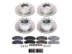 PowerStop Semi-Coated 8-Lug Brake Rotor and Pad Kit; Front and Rear (13-22 4WD F-250 Super Duty)