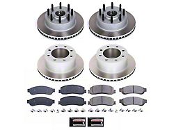 PowerStop Semi-Coated 8-Lug Brake Rotor and Pad Kit; Front and Rear (2012 2WD F-250 Super Duty)