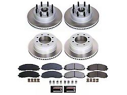 PowerStop Semi-Coated 8-Lug Brake Rotor and Pad Kit; Front and Rear (13-22 2WD F-250 Super Duty)