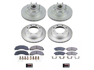 PowerStop Z17 Evolution Plus 8-Lug Brake Rotor and Pad Kit; Front and Rear (99-02 2WD F-250 Super Duty w/ 4-Wheel ABS)