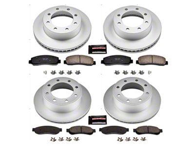 PowerStop Z17 Evolution Plus 8-Lug Brake Rotor and Pad Kit; Front and Rear (09-Early 10 4WD F-250 Super Duty)