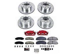 PowerStop Z23 Evolution Sport 8-Lug Brake Rotor, Pad and Caliper Kit; Front and Rear (13-22 4WD F-250 Super Duty)