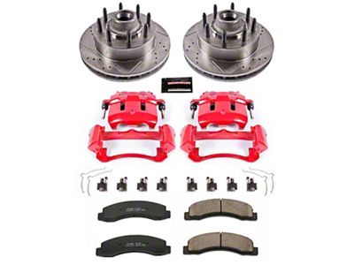 PowerStop Z23 Evolution Sport 8-Lug Brake Rotor, Pad and Caliper Kit; Front (99-02 2WD F-250 Super Duty w/ 4-Wheel ABS)