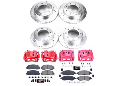 PowerStop Z23 Evolution Sport 8-Lug Brake Rotor, Pad and Caliper Kit; Front and Rear (05-Early 07 4WD F-250 Super Duty)