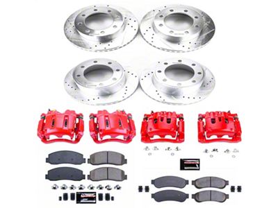 PowerStop Z23 Evolution Sport 8-Lug Brake Rotor, Pad and Caliper Kit; Front and Rear (Late 07-08 4WD F-250 Super Duty)