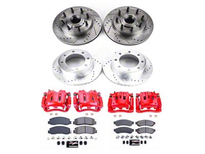 PowerStop Z23 Evolution Sport 8-Lug Brake Rotor, Pad and Caliper Kit; Front and Rear (09-Early 10 2WD F-250 Super Duty)