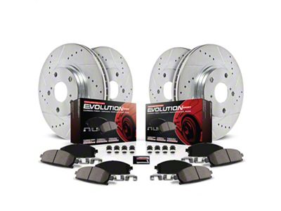 PowerStop Z23 Evolution Sport 8-Lug Brake Rotor and Pad Kit; Front and Rear (99-02 2WD F-250 Super Duty w/ 4-Wheel ABS)