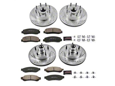 PowerStop Z23 Evolution Sport 8-Lug Brake Rotor and Pad Kit; Front and Rear (09-Early 10 2WD F-250 Super Duty)